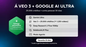 🟢 Veo 3 — 25.000 Créditos + Google Ai Ultra (Conta 30 Dias)