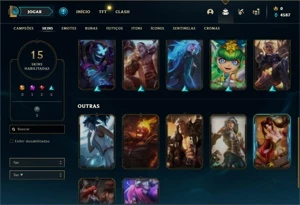 Conta Unranked com 15 Skins e 24 Champs - League of Legends LOL