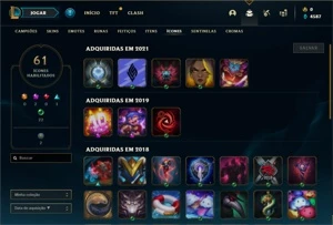 Conta Unranked com 15 Skins e 24 Champs - League of Legends LOL