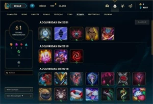 Conta Unranked com 15 Skins e 24 Champs - League of Legends LOL
