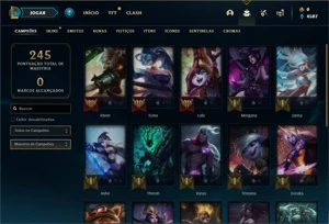 Conta Unranked com 15 Skins e 24 Champs - League of Legends LOL