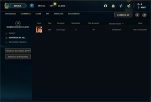 Conta Unranked com 15 Skins e 24 Champs - League of Legends LOL