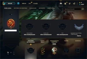 Conta Unranked com 15 Skins e 24 Champs - League of Legends LOL
