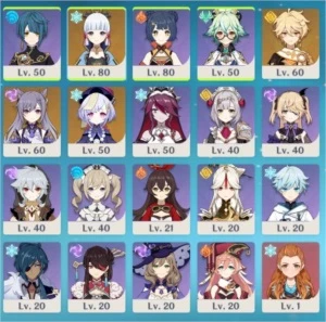 Conta AR 46, ayaka, keqing e qiqi, banner no garantido - Genshin Impact