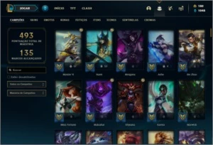 Conta prata 4 com 140 champs e 127 skins + 1090 RPs - League of Legends LOL