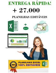 +27.000 Planilhas Editáveis MEGA PACK - Serviços Digitais