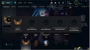 Conta gold IV 65%winrate - League of Legends LOL