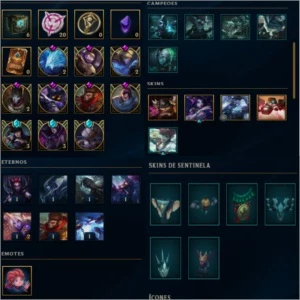 Conta platina 3 com 62 skins - League of Legends LOL