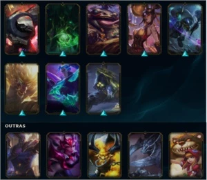 Conta platina 3 com 62 skins - League of Legends LOL