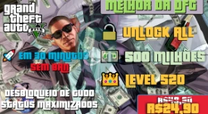 Gta 5 - 500 Milhões + Level 520 + Desbloqueio de tudo