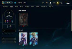 Conta prata 2 com 45 Champs e 11 Skins + 3 Espolios - League of Legends LOL