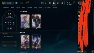 Conta De League Of Legends Com 93 Skins, 2 Ultimates E 2 Mit LOL