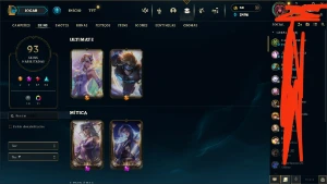 Conta De League Of Legends Com 93 Skins, 2 Ultimates E 2 Mit LOL