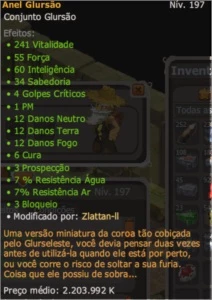 Anel Glursão Exo PM Servidor Spiritia - Dofus