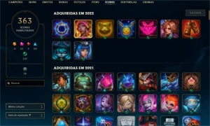 conta com 548 skins prata 2 - League of Legends LOL