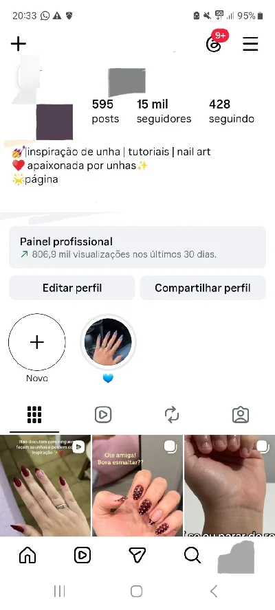 Perfil de Unhas/Nail Art Exclusivo 15,1k Seguidores Orgânico