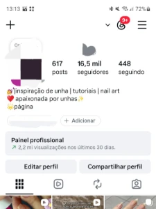 Perfil de Unhas/Nail Art Exclusivo 16,7k Seguidores Orgânico - Redes Sociais