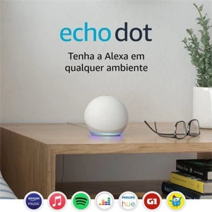 Echo Dot (4ª Geração): Smart Speaker com Alexa - Cor Branca - Produtos Físicos