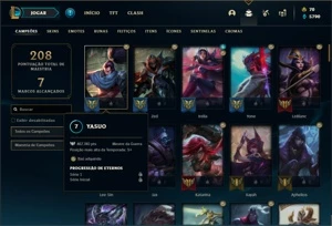 Conta bronze 2 com 110 Champs e 217 Skins + 30 Cromas - League of Legends LOL