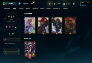 Ferro 2 com TODOS os champs e 213 Skins + 4 Ultimates - League of Legends LOL