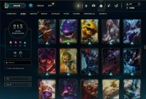 Ferro 2 com TODOS os champs e 213 Skins + 4 Ultimates - League of Legends LOL