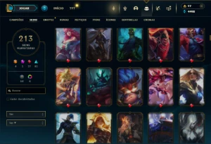 Ferro 2 com TODOS os champs e 213 Skins + 4 Ultimates - League of Legends LOL