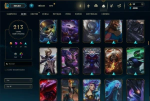 Ferro 2 com TODOS os champs e 213 Skins + 4 Ultimates - League of Legends LOL