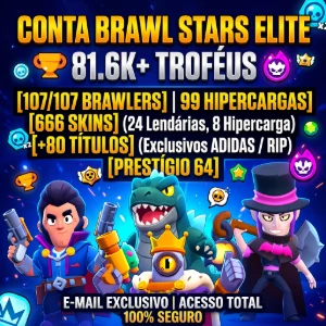Conta Braw Stars de 81k de troféus - Brawl Stars