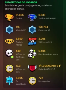 Conta Braw Stars de 81k de troféus - Brawl Stars