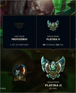 Conta Platina II Soloq - League of Legends LOL