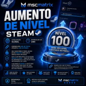 Aumento de Nível na Steam _ Estamos On