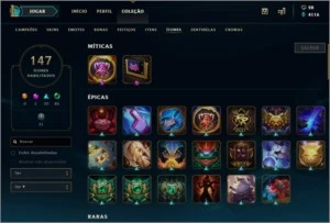 Conta de LoL D4,Nível 235, 133 skins - League of Legends