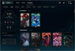 Conta de LoL D4,Nível 235, 133 skins - League of Legends