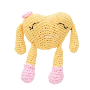 Coração com Flor em Crochê Amigurumi - Artesanato e Personalizados