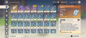 Conta Genshin Impact ar10 Klee+Oração Perdida aos Ventos