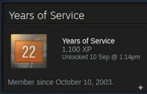 [Steam] Criado Em 5 De Outubro De 2003 | 22 Anos De Serviço - Counter Strike CS