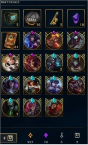 CONTA LOL GOLD I, 409 SKINS - 9 MÍTICAS - 4 ULTIM - 36 LEND - League of Legends