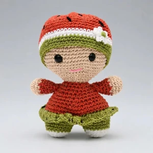 Bebê Melancia Amigurumi Artesanal Bebê Chá de Bebê Frutas - Artesanato e Personalizados