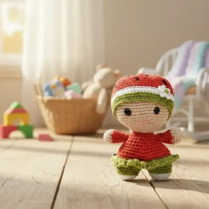 Bebê Melancia Amigurumi Artesanal Bebê Chá de Bebê Frutas - Artesanato e Personalizados