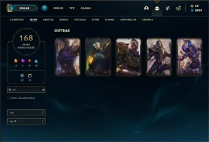 Conta Unranked com 131 Champs e 168 Skins + 27 Maestrias 7 - League of Legends LOL