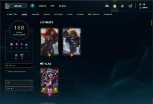 Conta Unranked com 131 Champs e 168 Skins + 27 Maestrias 7 - League of Legends LOL