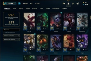 Conta Unranked com 131 Champs e 168 Skins + 27 Maestrias 7 - League of Legends LOL