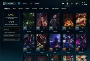 Conta Unranked com 131 Champs e 168 Skins + 27 Maestrias 7 - League of Legends LOL