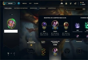 Conta Unranked com 131 Champs e 168 Skins + 27 Maestrias 7 - League of Legends LOL