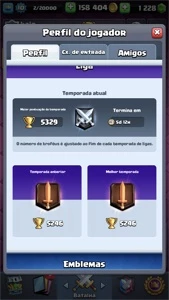 Conta Clash Royale 150 mil de ouro, 1200 gemas, 5300 troféus