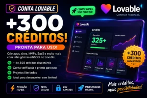 Conta Lovable LITE + Workspace com 300 Creditos - Inteligência Artificial