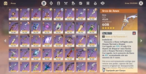 Genshin Impact 22 Personagens 5 Estrelas Ar60 Colecionador