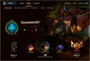 CONTA GOLD V - 29 Campeões - ÓTIMA SMURF - League of Legends LOL