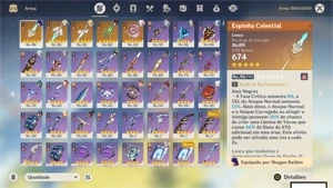 Conta Genshin End Game (10) 5 estrelas + Skins - Genshin Impact
