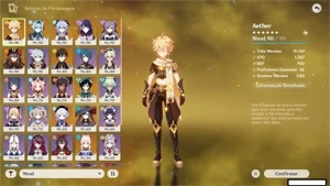Conta Genshin End Game (10) 5 estrelas + Skins - Genshin Impact